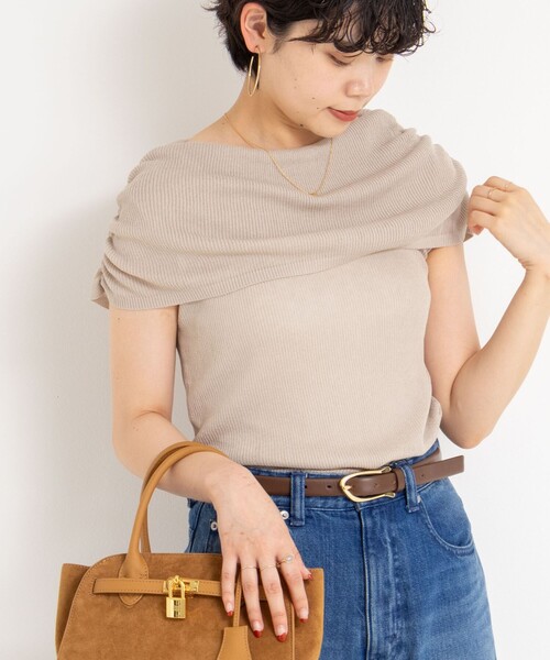 NOLLEY’S Sophi(ノーリーズソフィ)の「◇【WEB限定カラーあり】《手洗い可能》シアーオフショルプルオーバーニット(ニット/セーター・レディース・レッド/ブラウン/グレイッシュベージュ/ブラック・38)」の13枚目の写真