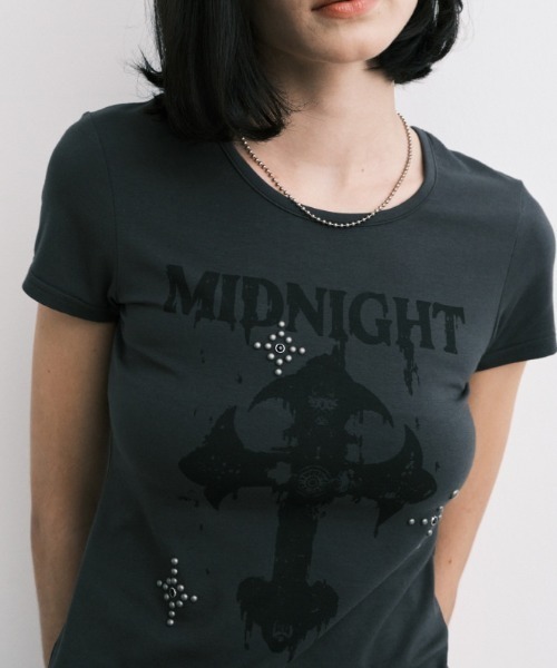 tシャツ A'GEM/9 × .kom 「MIDNIGHT MOVE/ミッドナイトムーブ」 RINGER T-SHIRT/リンガー 半袖Tシャツ レデ A'GEM/9 × .kom 『MIDNIGHT MOVE/ミッドナイトムーブ』 RINGER T