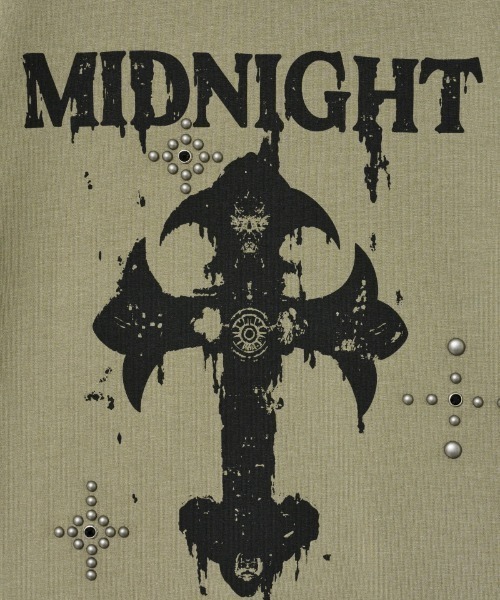 Midnight Move(ミッドナイトムーブ)の「A'GEM/9 × .kom 『MIDNIGHT MOVE/ミッドナイトムーブ』 CROSS T-SHIRT/クロス半袖Tシャツ(Tシャツ/カットソー・レディース・チャコールグレー/ブラック/カーキ・FREE)」の15枚目の写真