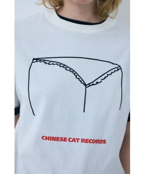 THROW by SLY（スローバイスライ）の「THROW MAYU KAKIHATA LOOSE T/SH 半袖 夏服 Tシャツ（Tシャツ/カットソー・レディース・ピンク/ライトブラック/オフホワイト・FREE）」の9枚目の写真