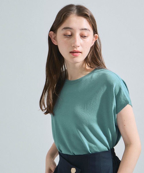 ketty（ケティ）の「リネンライクゆるニットトップス≪手洗い可能≫（ニット/セーター・レディース・ブルー/グリーン/ブラウン/ライトグレー・M）」の4枚目の写真