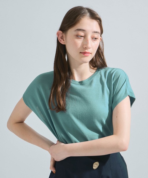 ketty（ケティ）の「リネンライクゆるニットトップス≪手洗い可能≫（ニット/セーター・レディース・ブルー/グリーン/ブラウン/ライトグレー・M）」の8枚目の写真