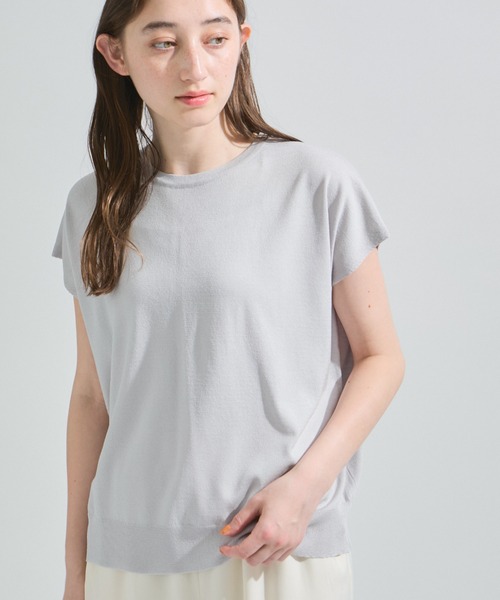 ketty（ケティ）の「リネンライクゆるニットトップス≪手洗い可能≫（ニット/セーター・レディース・ブルー/グリーン/ブラウン/ライトグレー・M）」の5枚目の写真