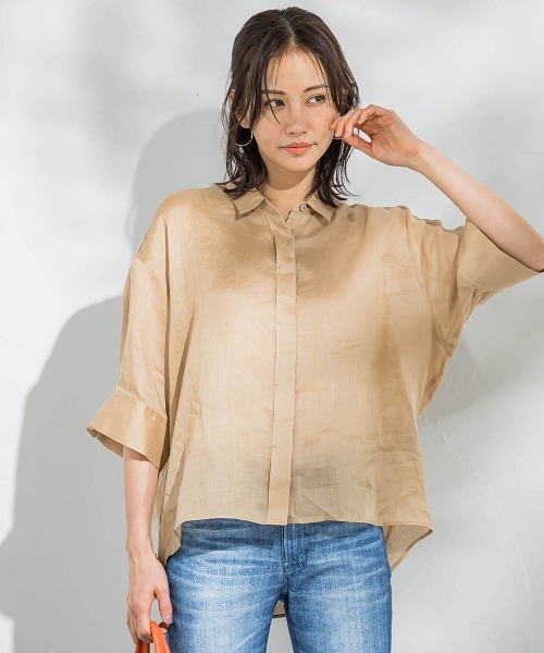 セール】【WEB限定】ラミーシャツブラウス≪洗濯機で洗える≫（シャツ