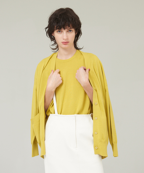 DESIGNWORKS（デザインワークス）の「ベーシックVネックカーディガン（カーディガン/ボレロ・レディース・マスタード・38）」の4枚目の写真