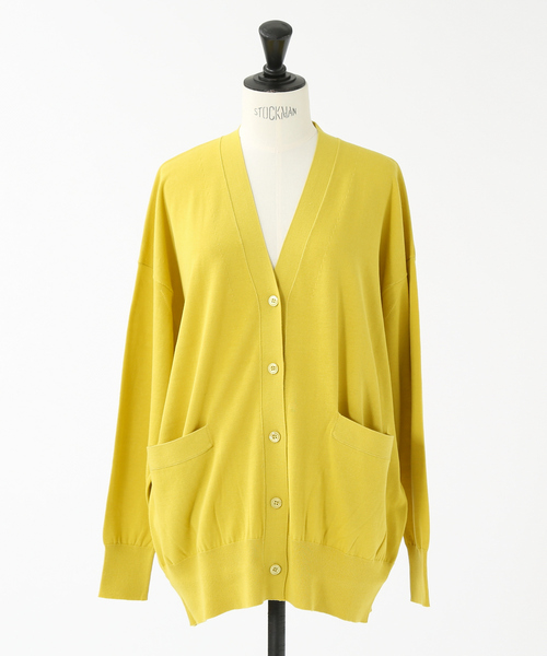 DESIGNWORKS（デザインワークス）の「ベーシックVネックカーディガン（カーディガン/ボレロ・レディース・マスタード・38）」の2枚目の写真