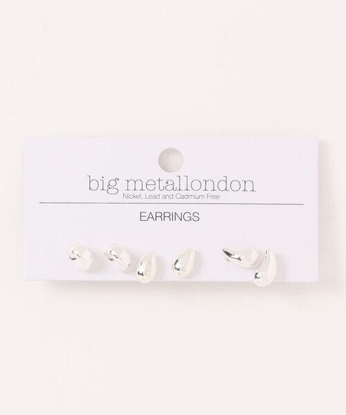 big metal london(ビッグメタルロンドン)の「【金属アレルギー対応】オーガニックフォルムピアス 3点セット ALTEA SET OF 3 ORGANIC SHAPE(ピアス(両耳用)・レディース・シルバー・FREE)」の1枚目の写真