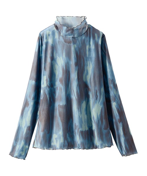 BELLUNA PLUS(ベルーナ)の「シアー素材ハイネックインナープルオーバー(Tシャツ/カットソー・レディース・チェック/グリーン系その他/ブラウン系その他/ブラック系その他/ブルー系/ブラック系・MEDIUM/LARGE/X-LARGE)」の5枚目の写真