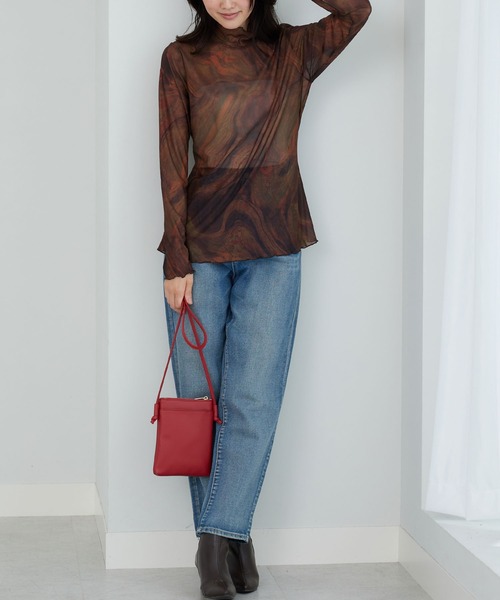 BELLUNA PLUS(ベルーナ)の「シアー素材ハイネックインナープルオーバー(Tシャツ/カットソー・レディース・チェック/グリーン系その他/ブラウン系その他/ブラック系その他/ブルー系/ブラック系・MEDIUM/LARGE/X-LARGE)」の20枚目の写真