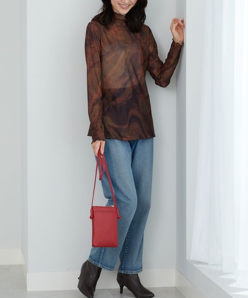 BELLUNA PLUS(ベルーナ)の「シアー素材ハイネックインナープルオーバー(Tシャツ/カットソー・レディース・チェック/グリーン系その他/ブラウン系その他/ブラック系その他/ブルー系/ブラック系・MEDIUM/LARGE/X-LARGE)」の21枚目の写真