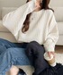 classicalelf（クラシカルエルフ）の「ゆったりシルエットでこなれ感をプラス。フクレジャガードトップス（長袖）（Tシャツ/カットソー・MEDIUM）」
