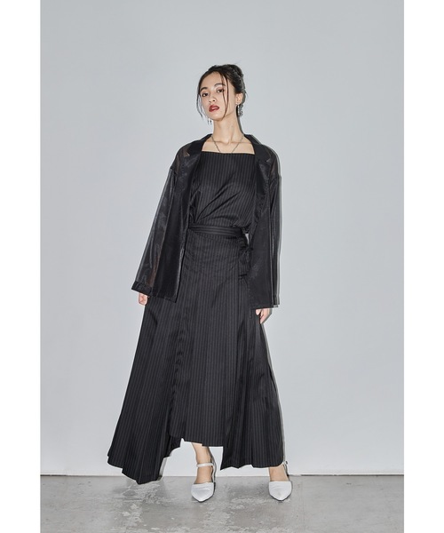 セール】プリーツスカートシアージャケットセットアップ 3点セット