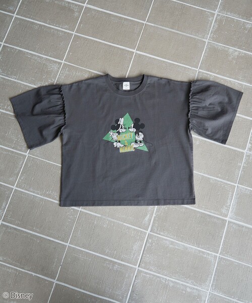 coen（コーエン）の「【MICKEY（ミッキー） / 別注】ミッキー＆ミニー袖フレアTシャツ（Tシャツ/カットソー・レディース・ダークグレー/オフホワイト/クリーム・M/L）」の11枚目の写真
