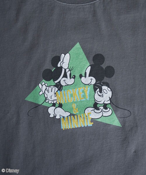 coen（コーエン）の「【MICKEY（ミッキー） / 別注】ミッキー＆ミニー袖フレアTシャツ（Tシャツ/カットソー・レディース・ダークグレー/オフホワイト/クリーム・M/L）」の13枚目の写真