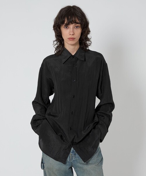 ASTRAET＞ストライプ シアー レギュラーカラーシャツ UNISEX