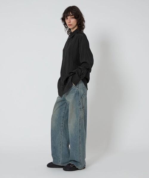 ASTRAET（アストラット）の「＜ASTRAET＞ストライプ シアー レギュラーカラーシャツ UNISEX（シャツ/ブラウス・レディース・ブラック/ホワイト・FREE）」の8枚目の写真