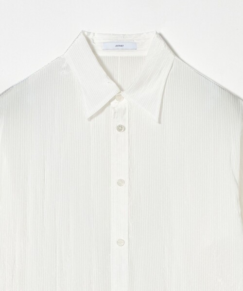 ASTRAET（アストラット）の「＜ASTRAET＞ストライプ シアー レギュラーカラーシャツ UNISEX（シャツ/ブラウス・レディース・ブラック/ホワイト・FREE）」の21枚目の写真