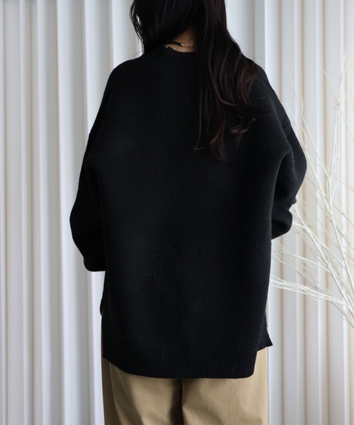 セール】【もっちりボリュームニット】/ディープVネックニットプル