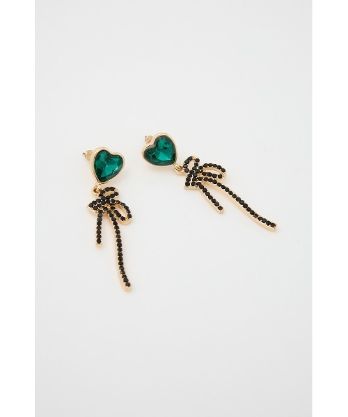 SLY（スライ）の「RHINESTONE HEART P/EARRING ラインストーン ハート ピアス（ピアス（両耳用）・レディース・シルバー/ゴールド・FREE）」の9枚目の写真