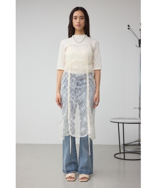 AZUL by moussy（アズールバイマウジー）の「インナーSET ドロストレースキャミソールトップス（キャミソール・レディース・ブラック/オフホワイト・FREE）」の5枚目の写真