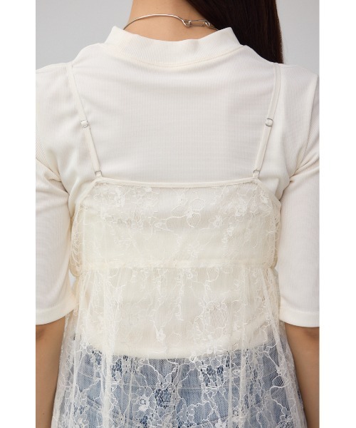 AZUL by moussy（アズールバイマウジー）の「インナーSET ドロストレースキャミソールトップス（キャミソール・レディース・ブラック/オフホワイト・FREE）」の9枚目の写真