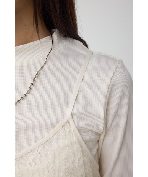 AZUL by moussy（アズールバイマウジー）の「インナーSET ドロストレースキャミソールトップス（キャミソール・レディース・ブラック/オフホワイト・FREE）」の10枚目の写真