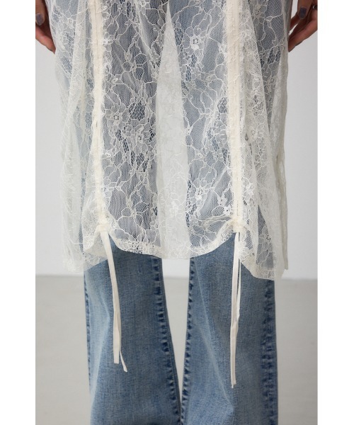 AZUL by moussy（アズールバイマウジー）の「インナーSET ドロストレースキャミソールトップス（キャミソール・レディース・ブラック/オフホワイト・FREE）」の12枚目の写真