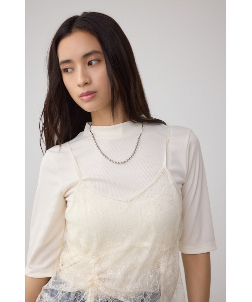 AZUL by moussy（アズールバイマウジー）の「インナーSET ドロストレースキャミソールトップス（キャミソール・レディース・ブラック/オフホワイト・FREE）」の17枚目の写真