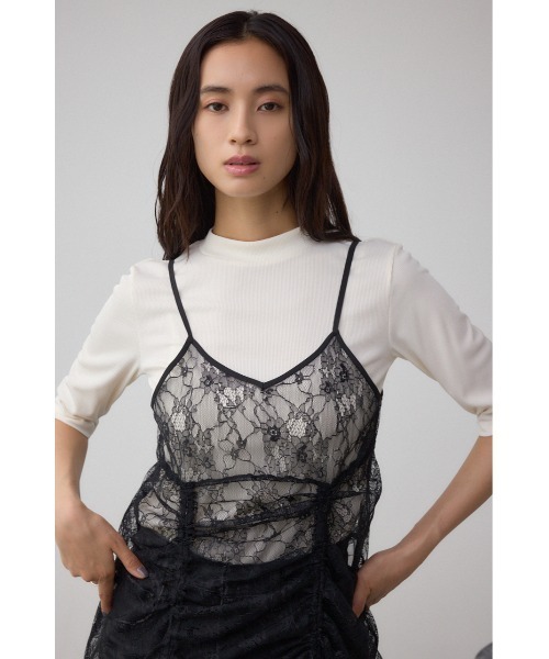 AZUL by moussy（アズールバイマウジー）の「インナーSET ドロストレースキャミソールトップス（キャミソール・レディース・ブラック/オフホワイト・FREE）」の18枚目の写真