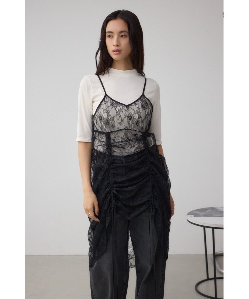 AZUL by moussy（アズールバイマウジー）の「インナーSET ドロストレースキャミソールトップス（キャミソール・レディース・ブラック/オフホワイト・FREE）」の19枚目の写真