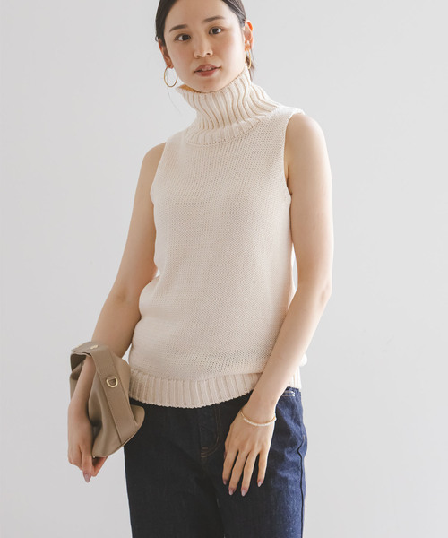 ローゲージノースリーブハイネックニット（ニット/セーター）｜NOBLE