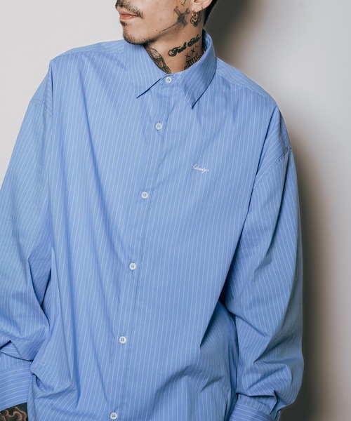 Subciety（サブサエティ）の「Essential stripe shirt（シャツ/ブラウス・メンズ・ホワイト/ブラック/ブルー・SMALL/MEDIUM/LARGE/X-LARGE）」の3枚目の写真