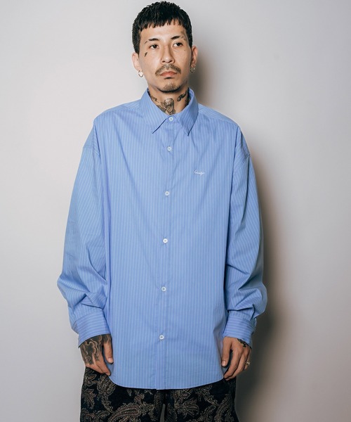 Subciety（サブサエティ）の「Essential stripe shirt（シャツ/ブラウス・メンズ・ホワイト/ブラック/ブルー・SMALL/MEDIUM/LARGE/X-LARGE）」の5枚目の写真