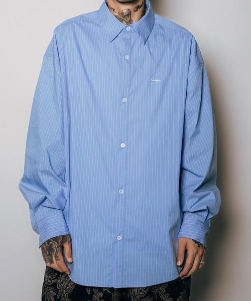 Subciety（サブサエティ）の「Essential stripe shirt（シャツ/ブラウス・メンズ・ホワイト/ブラック/ブルー・SMALL/MEDIUM/LARGE/X-LARGE）」の18枚目の写真