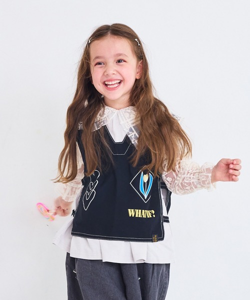 MARKEY'S（マーキーズ）の「ツイルプリントベスト（その他アウター・キッズ・オフホワイト/ブラック/オリーブ/ライトピンク・LL/S/M/L）」の3枚目の写真