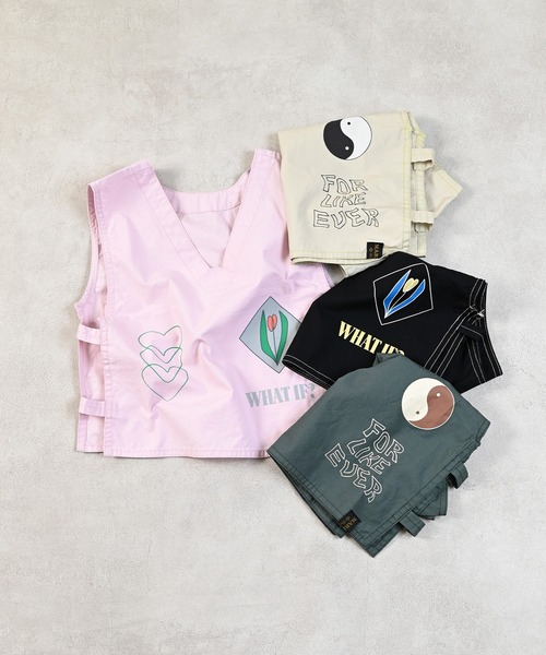 MARKEY'S（マーキーズ）の「ツイルプリントベスト（その他アウター・キッズ・オフホワイト/ブラック/オリーブ/ライトピンク・LL/S/M/L）」の5枚目の写真