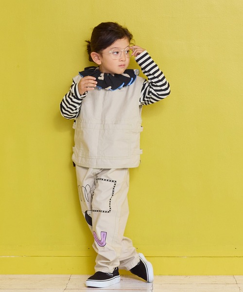 MARKEY'S（マーキーズ）の「ツイルプリントベスト（その他アウター・キッズ・オフホワイト/ブラック/オリーブ/ライトピンク・LL/S/M/L）」の9枚目の写真