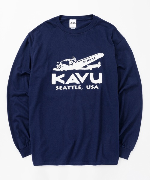 KAVU(カブー)の「KAVU/カブー Plane LS Tee/プレーンティー(Tシャツ/カットソー・メンズ・ネイビー/ホワイト/アッシュグレー・MEDIUM/X-LARGE/LARGE)」の3枚目の写真