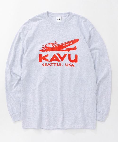 KAVU(カブー)の「KAVU/カブー Plane LS Tee/プレーンティー(Tシャツ/カットソー・メンズ・ネイビー/ホワイト/アッシュグレー・MEDIUM/X-LARGE/LARGE)」の2枚目の写真