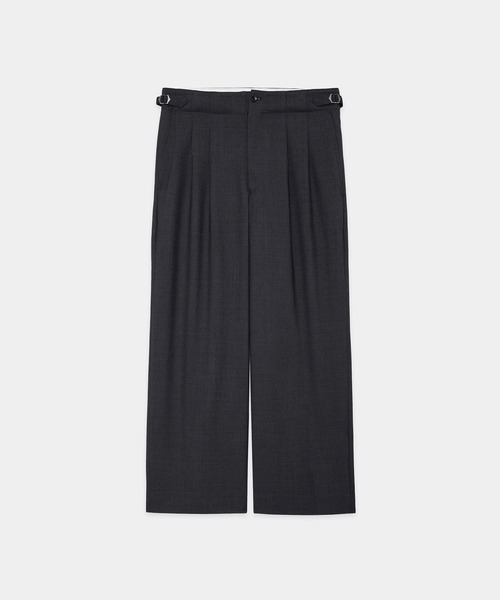 marka（マーカ）の「TWO TUCK MILITARY TROUSERS（スラックス・メンズ・ダークグレー/ブラック・1/2）」の2枚目の写真