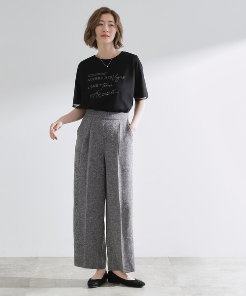 grove（グローブ）の「ラフだけどおしゃれ　チュールレイヤードTシャツ（Tシャツ/カットソー・レディース・ブラック/ホワイト系5/オフホワイト・02/03/01/05/04）」の9枚目の写真