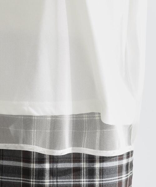 grove（グローブ）の「ラフだけどおしゃれ　チュールレイヤードTシャツ（Tシャツ/カットソー・レディース・ブラック/ホワイト系5/オフホワイト・02/03/01/05/04）」の21枚目の写真