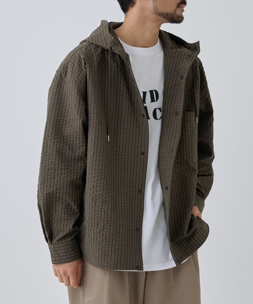 COLONY 2139(コロニートゥーワンスリーナイン)の「スピンドルフードチェックシャツ(シャツ/ブラウス・メンズ・ブラック/ブラウン・LARGE/MEDIUM)」の10枚目の写真