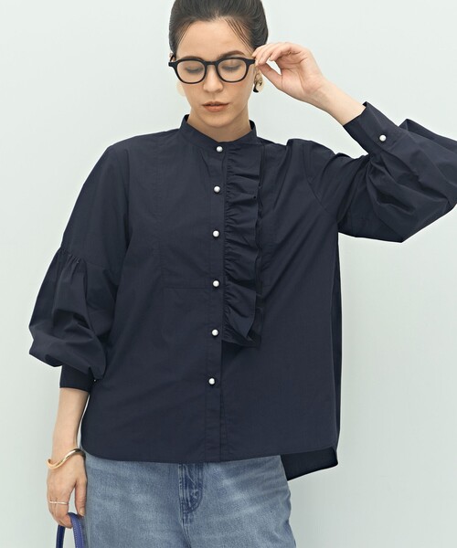 ノーリーズ（NOLLEY’S）/パール釦ビブヨーク4WAYフリルブラウス セール】パール釦ビブヨーク4WAYフリルブラウス（シャツ/ブラウス