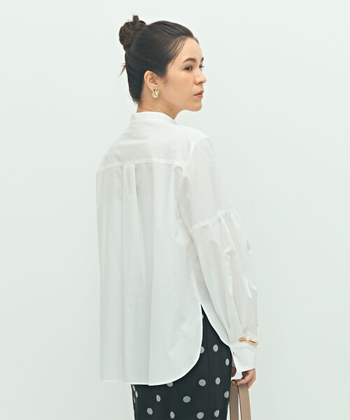 セール】パール釦ビブヨーク4WAYフリルブラウス（シャツ/ブラウス