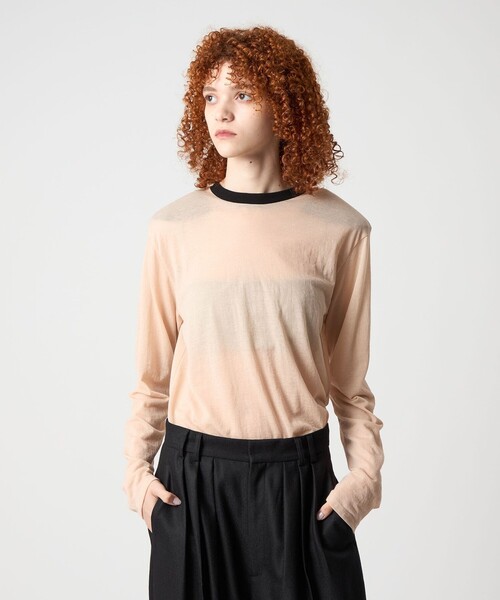6（ロク）の「＜6(ROKU)＞RASCHEL BORDER PULLOVER DIP DYE/カットソー