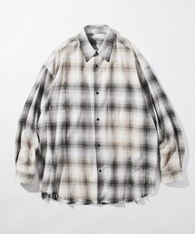 FREAK'S STORE | 限定展開 Relax Fit リラックスフィット ブリーチ加工 オンブレチェック ネルシャツ(シャツ/ブラウス)