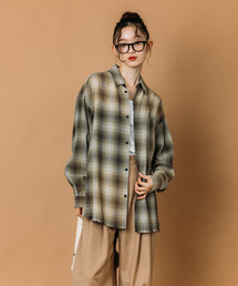 CAHLUMN/カウラム Magazine Pocket Open Collar Shirt(Ombre)/マガジン