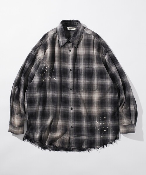 FREAK'S STORE(フリークスストア)の「限定展開 Relax Fit リラックスフィット ブリーチ加工 オンブレチェック ネルシャツ(シャツ/ブラウス・メンズ・ホワイト/ブラウン/ブラック/オリーブ/ブルー・SMALL/MEDIUM/LARGE)」の1枚目の写真