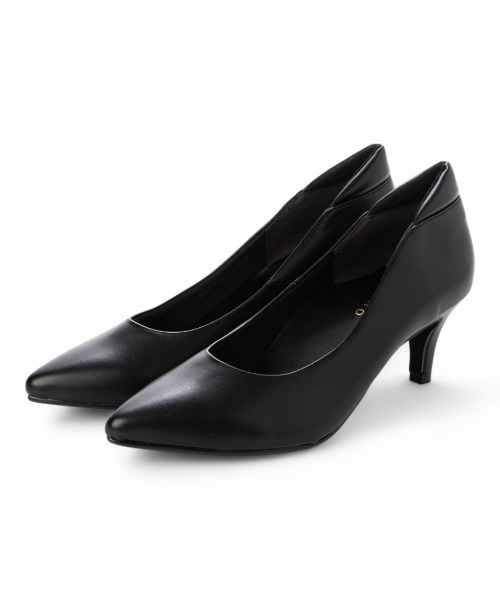 carino(カリーノ)の「【レイン対応】ポインテッドトゥ パッド付きヒールパンプス(パンプス・レディース・ベージュ/ブラック・24cm/23.5cm/23cm/22.5cm/24.5cm)」の3枚目の写真